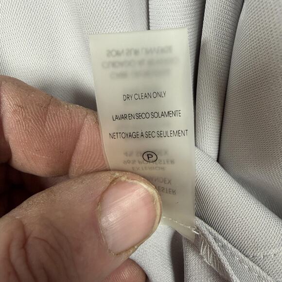 Calvin Klein Blouse Womens 1X Plus Gray V-Neck Roll Tab Sleeve Preppy Flowy - Picture 7 of 12